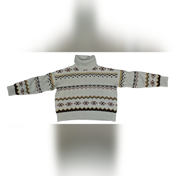 Evereve Womens Lyra Fair Isle Turtleneck Size Medium - Picture 12 of 15